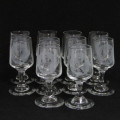 Set of 10 vintage SA Womans Auxiliary Naval Service (SWAN) small liqueur glasses - circa 1970`s