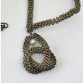 Vintage costume jewellery springy necklace - +-54cm