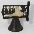 Vintage Cast Iron wall mount bell with ducks