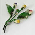 Beautiful handpainted flower brooch