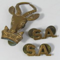 SADF Infantry bokkop cap and SA collar badge