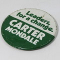 Carter Mondale tin badge 42nd Vice President of the USA under Jimmy Carter - no pin
