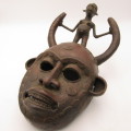 Vintage African Art Copper Mask - probably DAN tribe