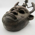 Vintage African Art Copper Mask - probably DAN tribe