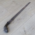 Antique Indonesian Luwuk sword with water buffalo horn handle - blade 67cm, total length 83cm