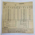 Vintage Paarl Golf Club Rule Card and Score sheet
