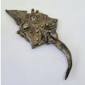 Handmade sterling silver stingray brooch - Weighs 25.4g