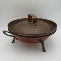 Antique Copper pie pan with original lid