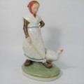 Royal Copenhagen vintage girl with duck figurine