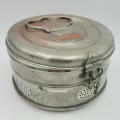 Vintage Silver plated copper sterilization container dressing drum
