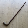 Vintage wooden walking stick horn handle - 90cm