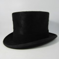Vintage Chrity`s London fur top hat in box - size 55cm
