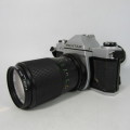 Vintage Pentax K1000 35mm camera with Vivitar 70-150mm lens - shutter is working