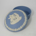 Vintage Wedgwood Jasperware trinket bowl with lid