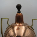 Antique brass and copper beverage dispenser with tap and double wall