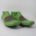 Pair of green plastic size 8 shoe forms
