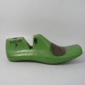 Pair of green plastic size 8 shoe forms
