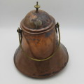 Antique copper ``Doofpot`` for hot coal - probably Dutch - possible old Cape Copper - hole in bottom