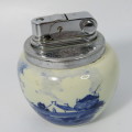 Vintage Delft hand painted porcelian table lighter - cracked - not working