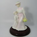 Vintage Coalport Spring Time porcelain figurine with wooden stand - back cracked - #154 of 750