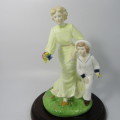 Vintage Coalport Summers Day porcelain figurine with wooden stand - cracked - #615 of 750