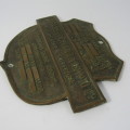 1954 Slip Ring induction motor brass plaque - Lancashire, Dynomo & Crypto