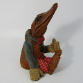Vintage handmade table lighter made from baby crocodile