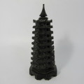 Vintage Jade stone carving of Tower of Chinese Immortals of Wisdom
