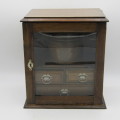 Antique Oak Pipe smokers cabinet with humidor