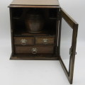 Antique Oak Pipe smokers cabinet with humidor