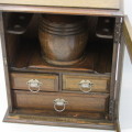 Antique Oak Pipe smokers cabinet with humidor