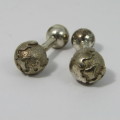 Pair of Tiffany & Co. Sterling Silver barbell cufflinks