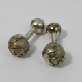 Pair of Tiffany & Co. Sterling Silver barbell cufflinks