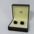 Pair of Dunhill gold plated cufflinks in original box