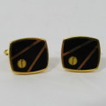 Pair of Dunhill gold plated cufflinks in original box