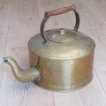 Antique hand made brass extra large kettle - made by copper smith J.L. Myburg - 35 x 47cm