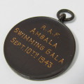WW2 Royal Air Force Ambala swimming gala medallion - Sept 10th 1943