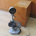 Vintage Olympus EHS Laboratory microscope in case - lamp not working