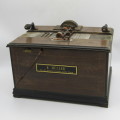 Antique Boleine hand crank manopan organ music box with music punch cards