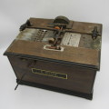 Antique Boleine hand crank manopan organ music box with music punch cards