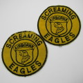 Pair of US Army 101st Airborne Division Screaming Eagles cloth badges