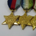 Set of 5 WW2 miniature medals including Atlantic star