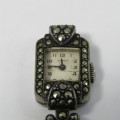 Beautiful vintage Cyma nurses Marcasite fob watch - Not working
