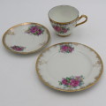 Floral Design Porcelain tea trio