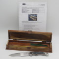 Custom H2 Hunting knife by Riaan Ras in wooden case with certificate