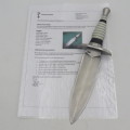 Custom made fixed blade dagger by Riaan Ras with certificate