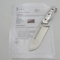 Handmade Hunter fixed blade knife by Riaan Ras with certificate