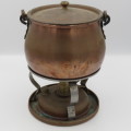 Vintage copper parafine / lampoil stove with pot