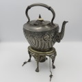 Antique EPBM silver plated Spirit kettle with burner