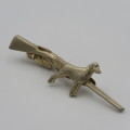 Hunting tie pin with Rifle and dog